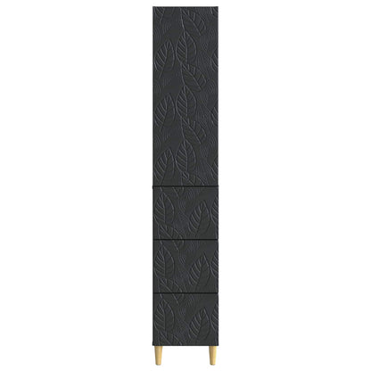 Cabinet Set 2 pcs Black 33 x 34.5 x 90 cm Engineered Wood