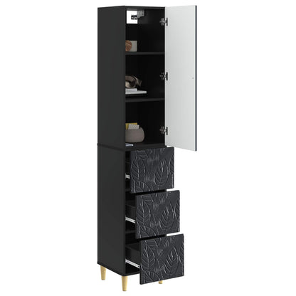 Cabinet Set 2 pcs Black 33 x 34.5 x 90 cm Engineered Wood