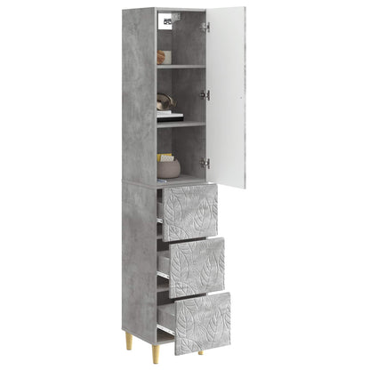 Cabinet Set 2 pcs Concrete Grey 33 x 34.5 x 90 cm