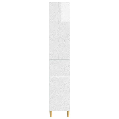 Cabinet Set 2 pcs High Gloss White 33 x 34.5 x 90 cm