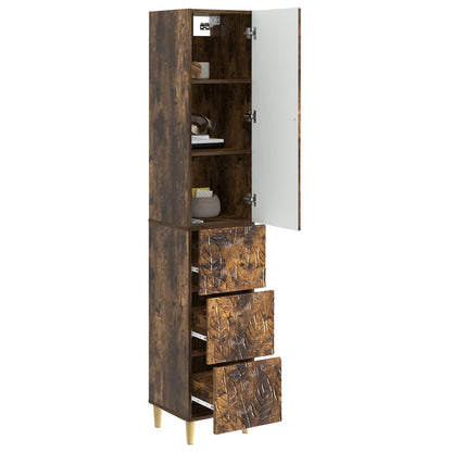 Cabinet Set 2 pcs Smoked Oak 33 x 34.5 x 90 cm Engineered Wood