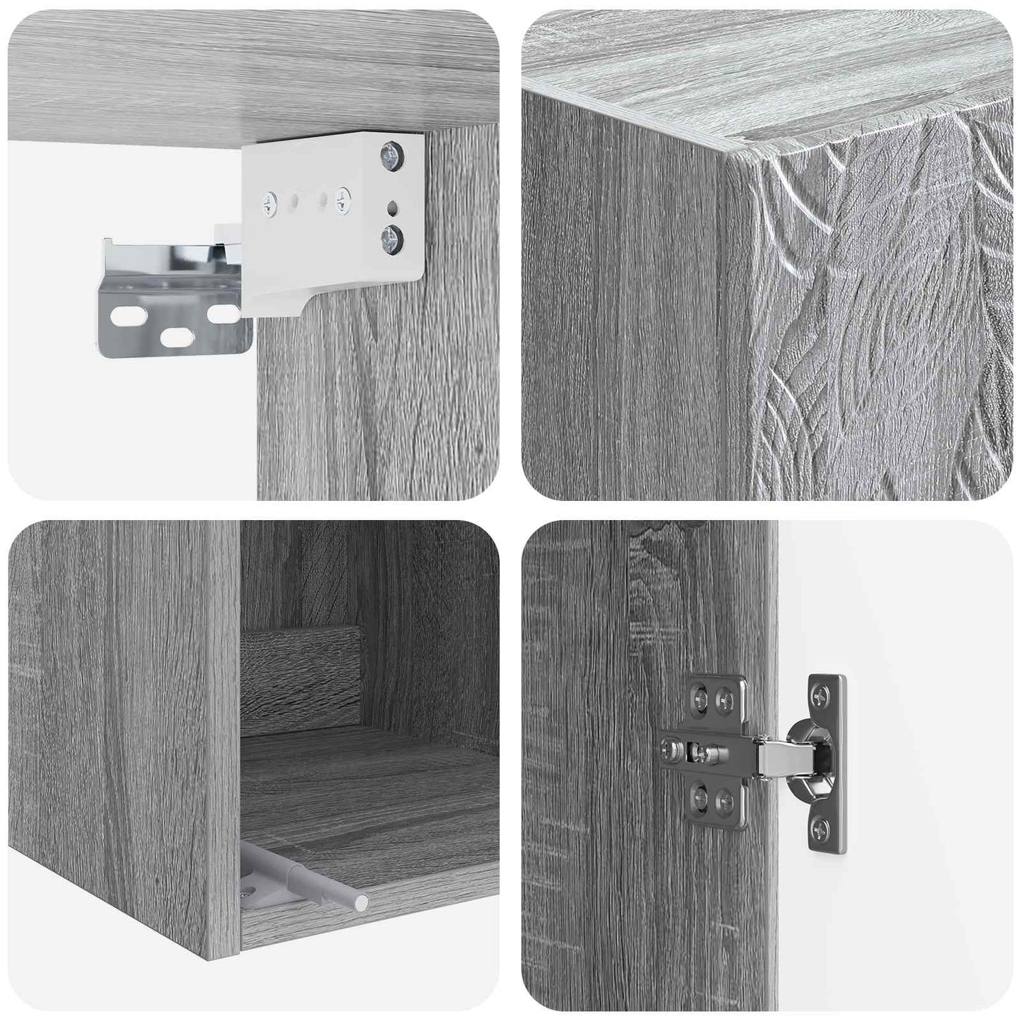 Cabinet Set 2 pcs 33 x 34.5 x 90 cm Engineered Wood Grey Sonoma