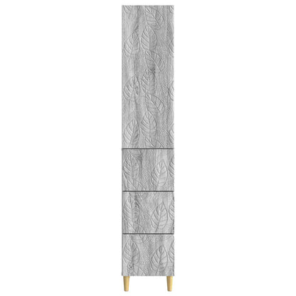 Cabinet Set 2 pcs Grey Sonoma 33 x 34.5 x 90 cm Engineered Wood