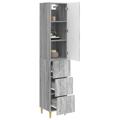 Cabinet Set 2 pcs Grey Sonoma 33 x 34.5 x 90 cm Engineered Wood