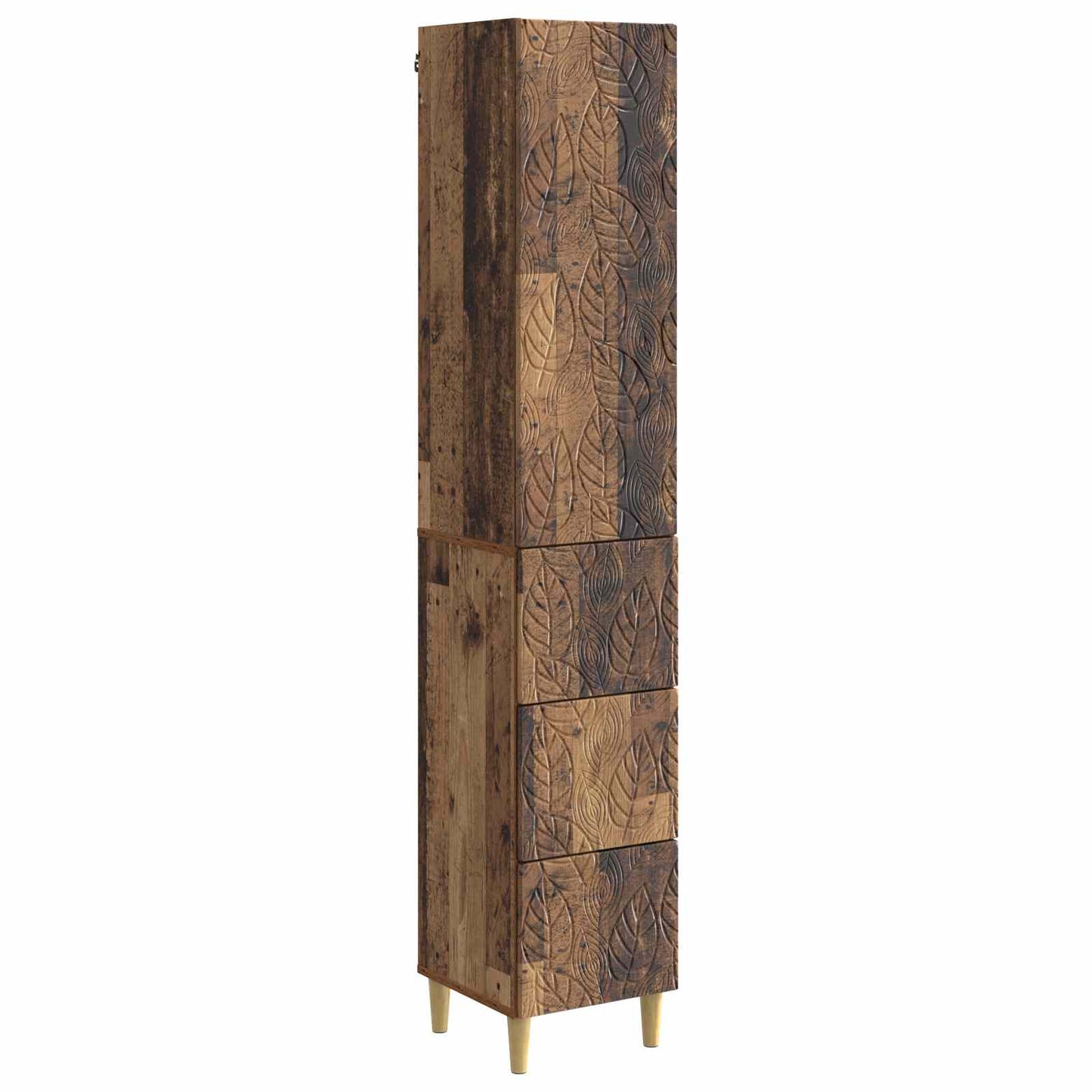 Cabinet Set 2 pcs Old Wood 33 x 34.5 x 90 cm Engineered Wood