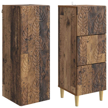 Cabinet Set 2 pcs Old Wood 33 x 34.5 x 90 cm Engineered Wood