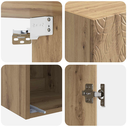 Cabinet Set 2 pcs 33 x 34.5 x 90 cm Engineered Wood Artisan Oak