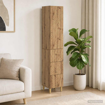 Cabinet Set 2 pcs 33 x 34.5 x 90 cm Engineered Wood Artisan Oak