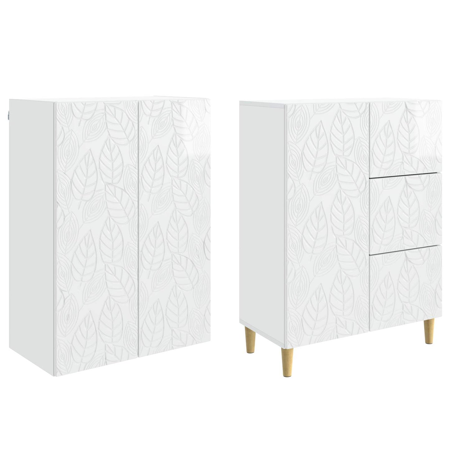 2 pcs High Gloss White