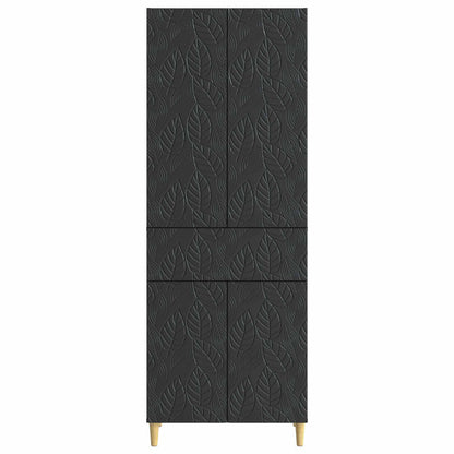 Cabinet Set 2 pcs Black Engineered Wood