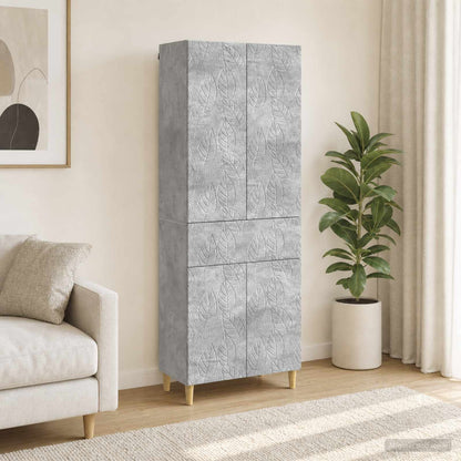 Cabinet Set 2 pcs Concrete Grey Engineered Wood