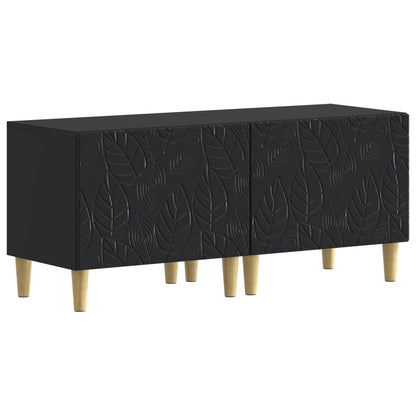 5 Piece LED TV Cabinet Black Engineered Wood