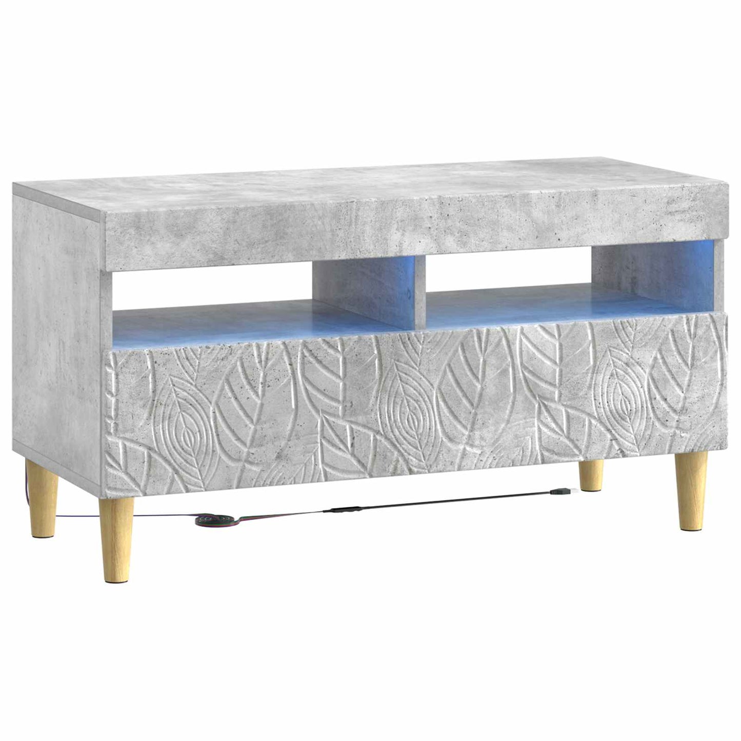5 Piece LED TV Cabinet Concrete Grey Engineered Wood