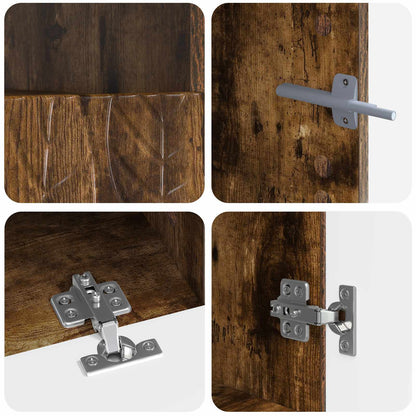 5 Piece LED TV Cabinet Smoked Oak Engineered Wood