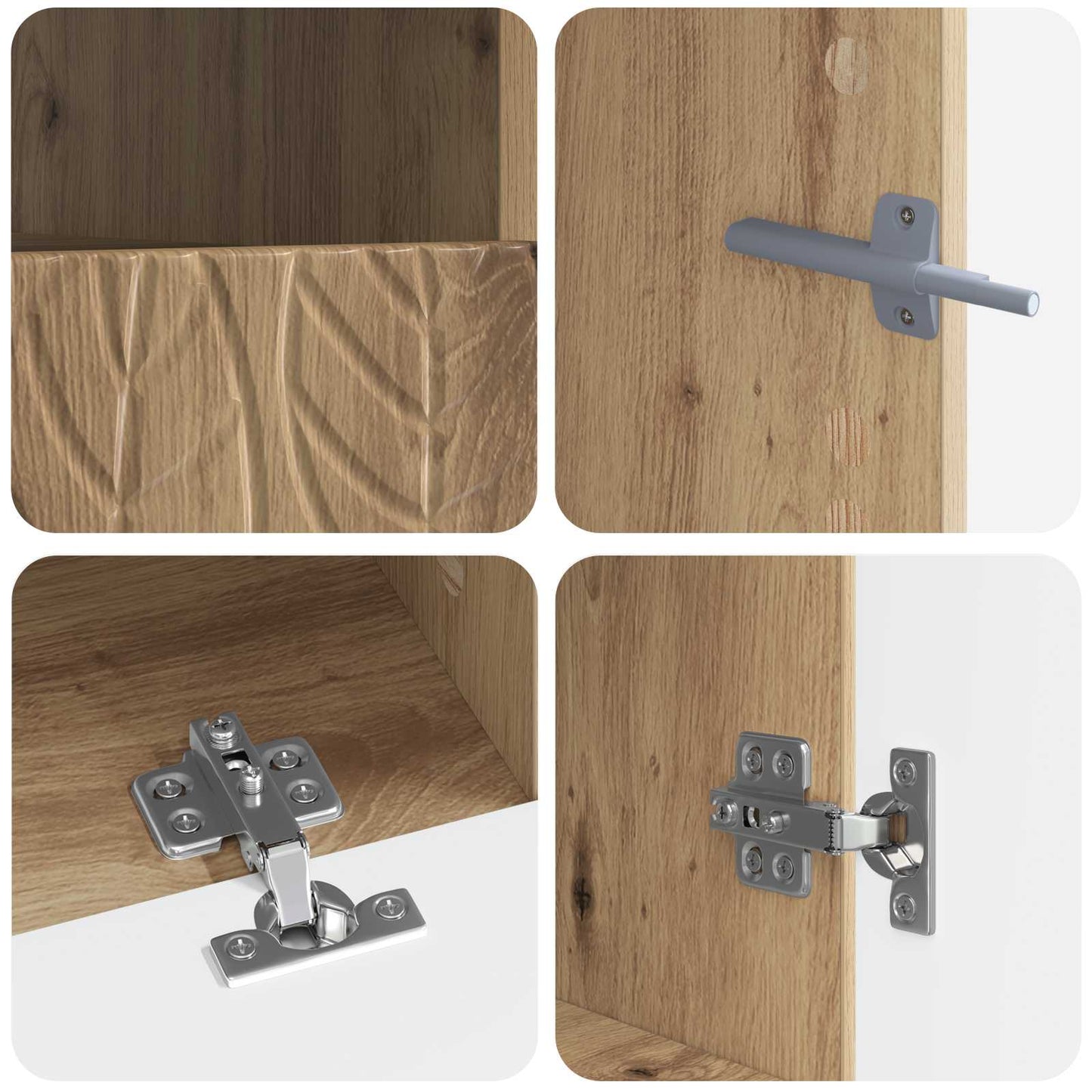 5 Piece LED TV Cabinet Artisan Oak Engineered Wood