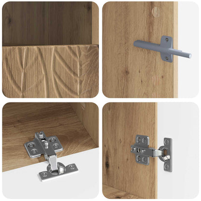 5 Piece LED TV Cabinet Artisan Oak Engineered Wood