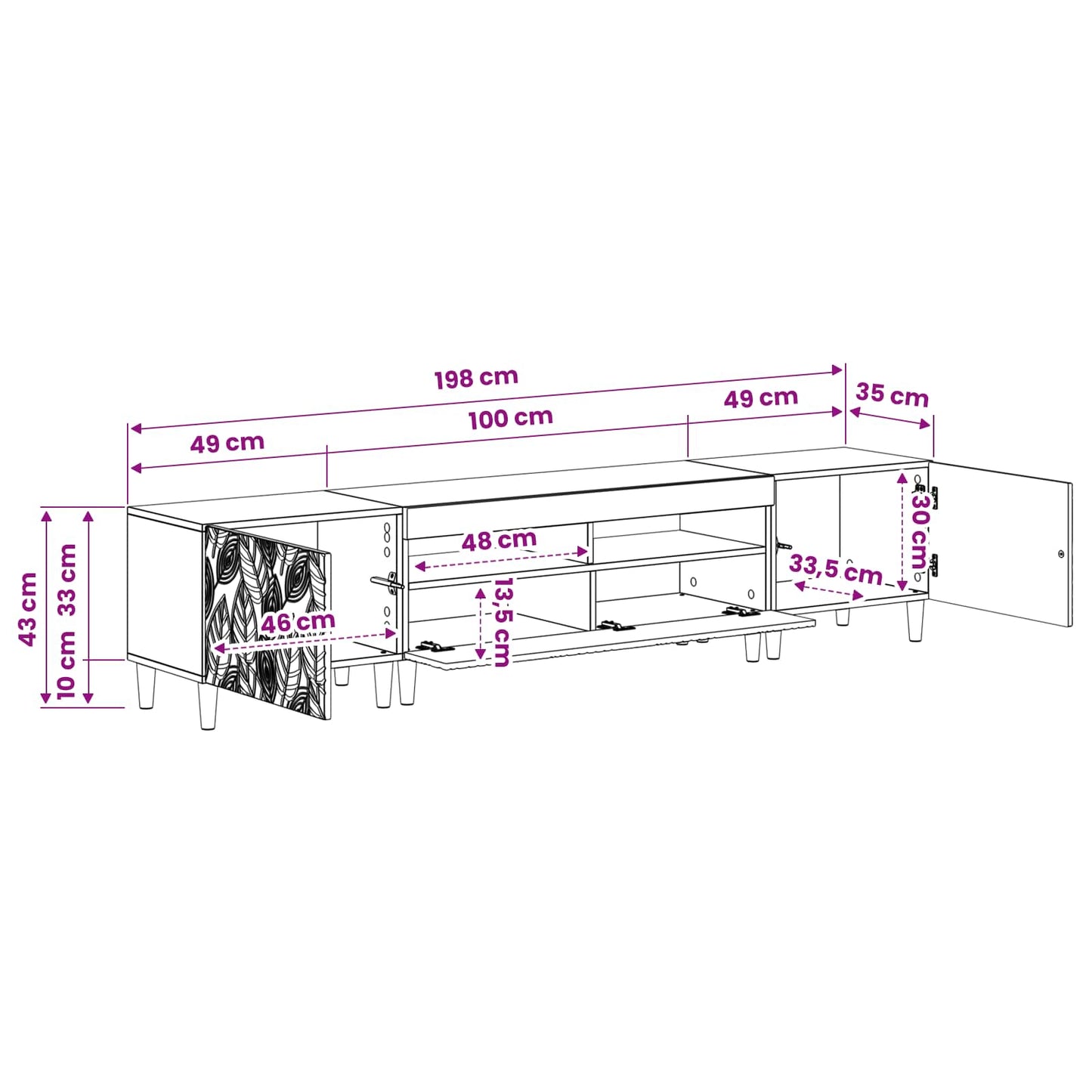 5 Piece LED TV Cabinet Artisan Oak Engineered Wood