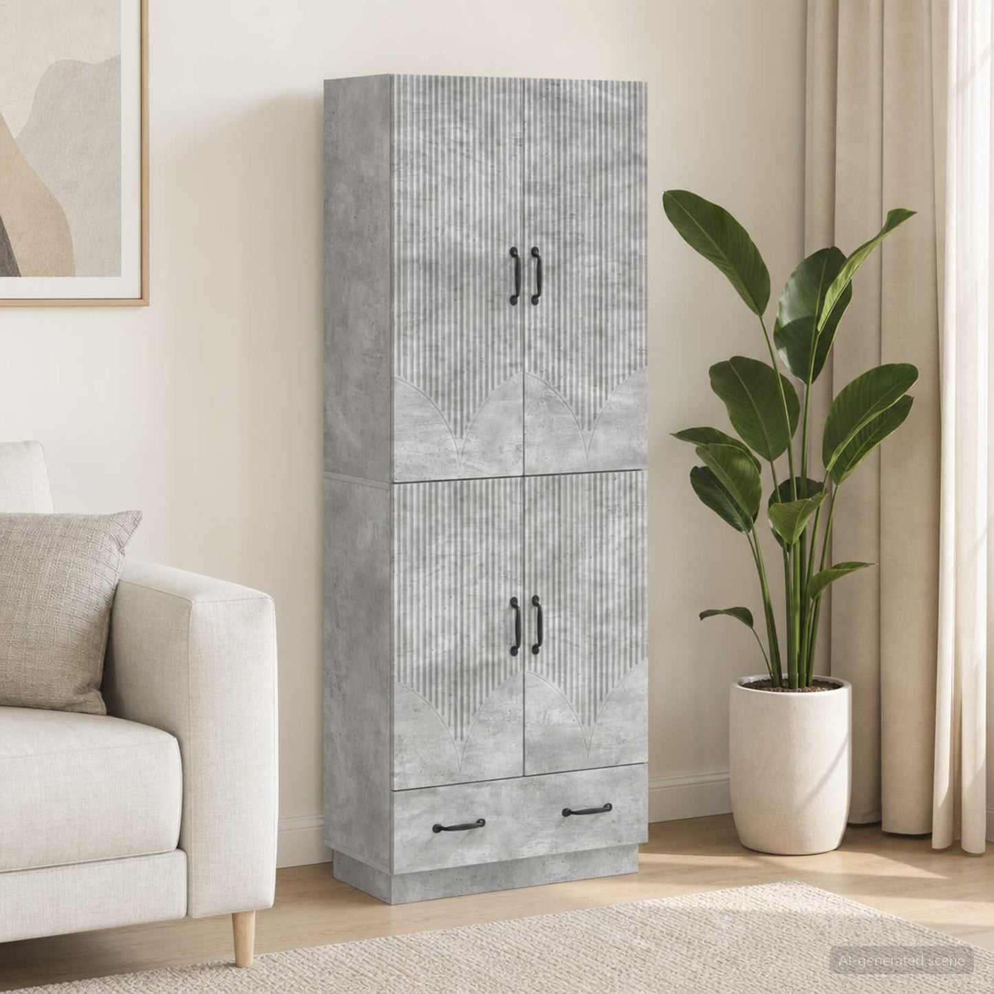 Cabinet Set 2 pcs Engineered Wood