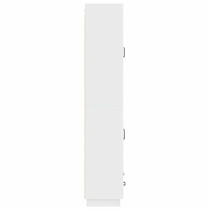 Cabinet Set 2 pcs High Gloss White Engineered Wood