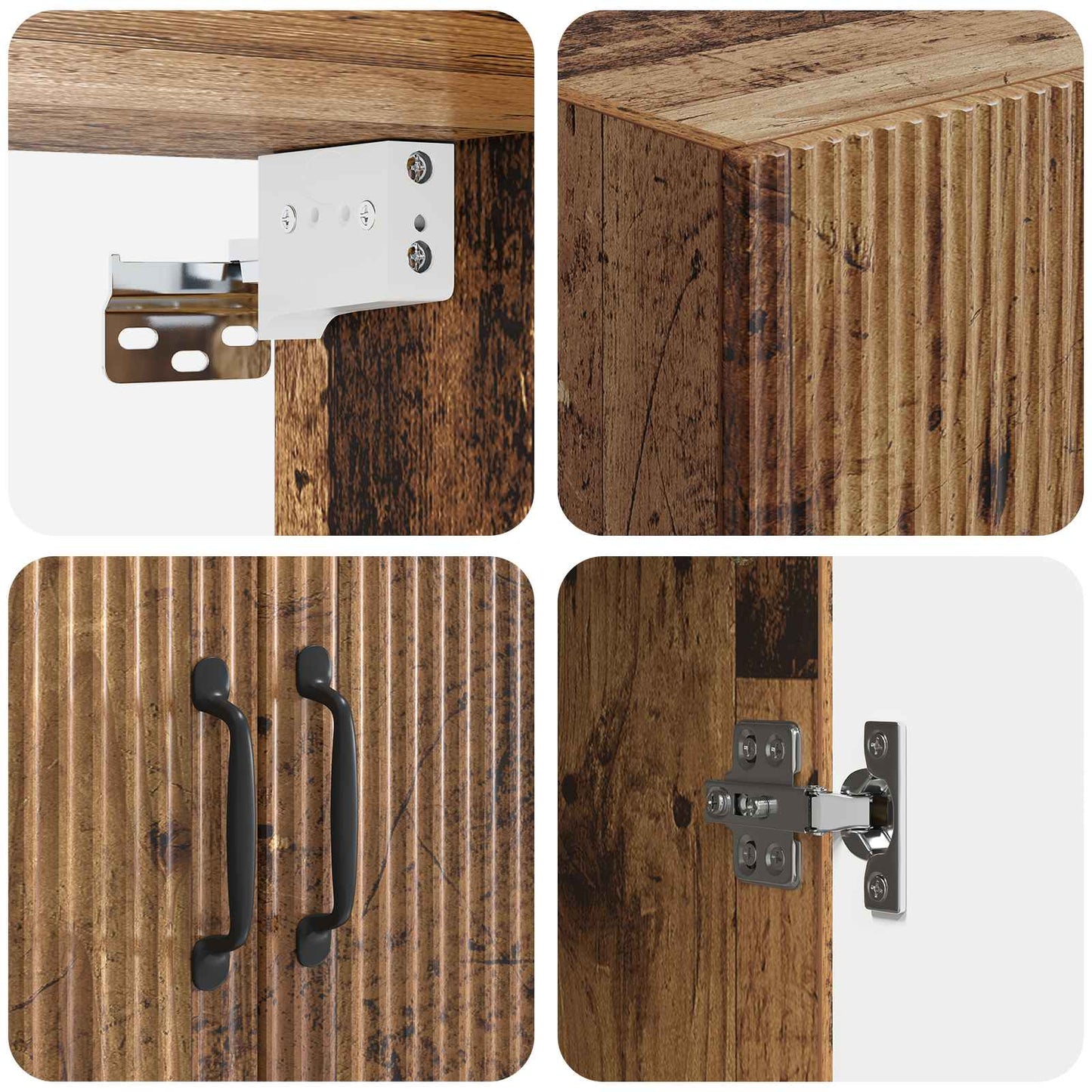 Cabinet Set 2 pcs Old Wood Engineered Wood