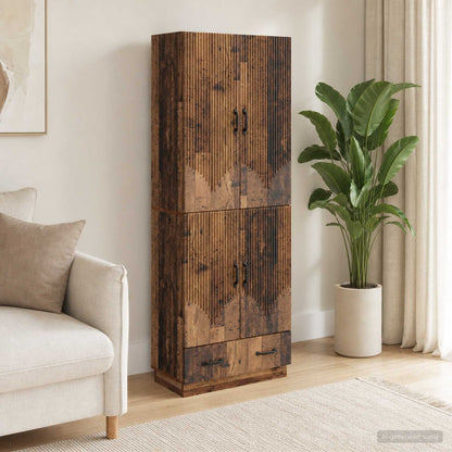 Cabinet Set 2 pcs Old Wood Engineered Wood
