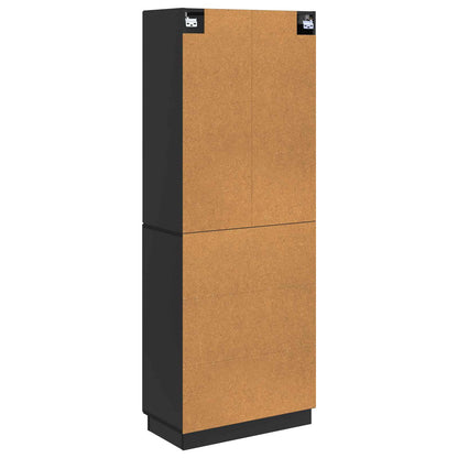 Cabinet Set 2 pcs Black Engineered Wood