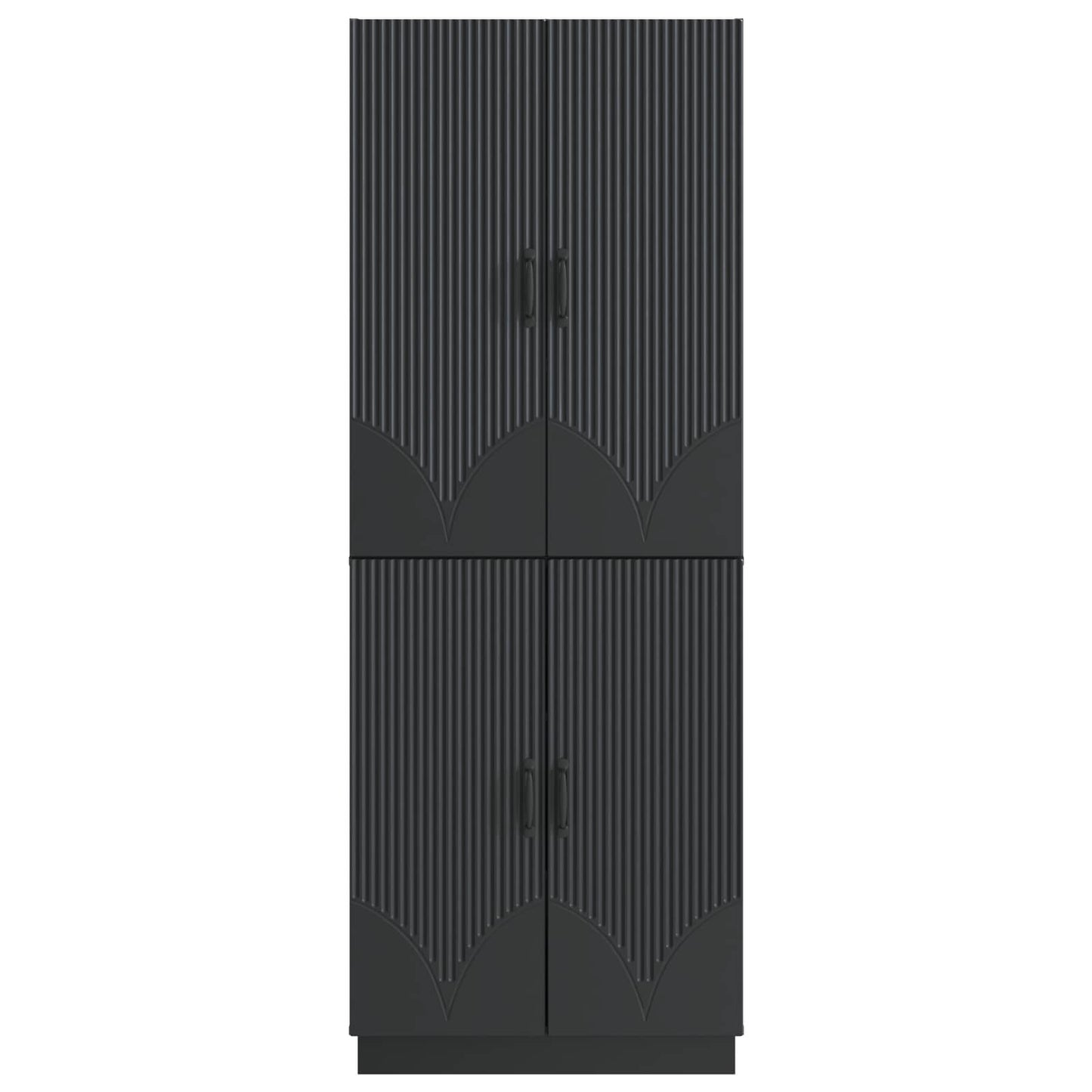 Cabinet Set 2 pcs Black Engineered Wood