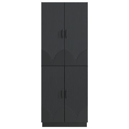 Cabinet Set 2 pcs Black Engineered Wood