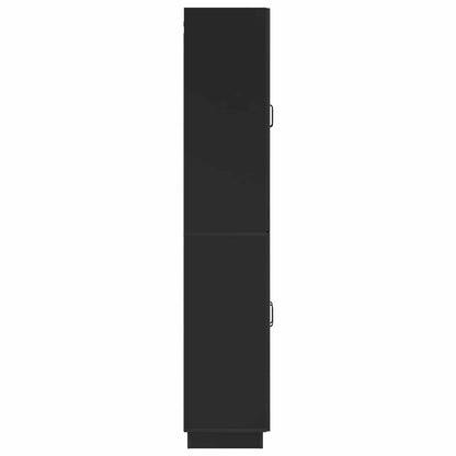 Cabinet Set 2 pcs Black Engineered Wood