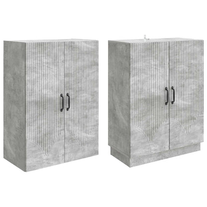 Cabinet Set 2 pcs Concrete Grey Engineered Wood