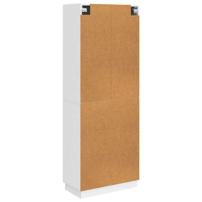 Cabinet Set 2 pcs High Gloss White Engineered Wood