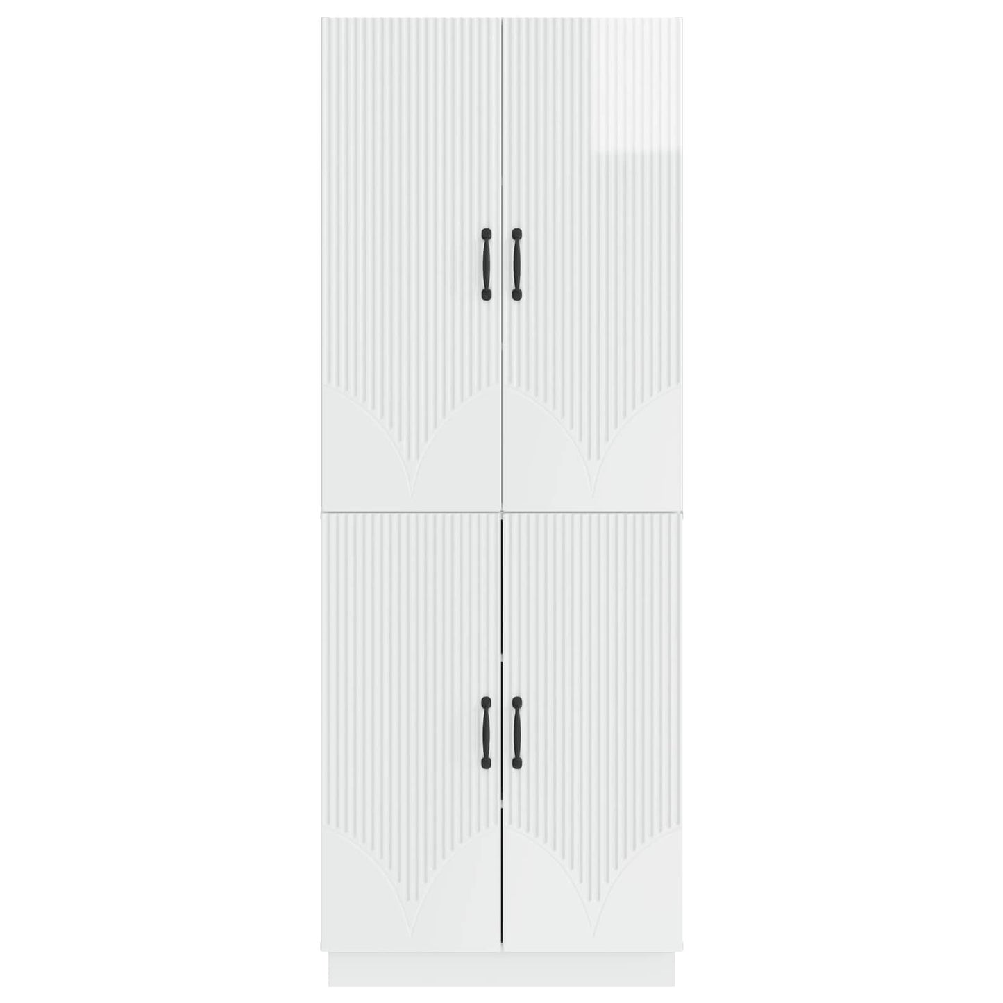 Cabinet Set 2 pcs High Gloss White Engineered Wood