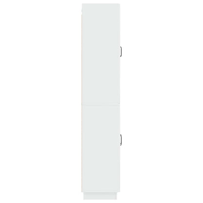 Cabinet Set 2 pcs High Gloss White Engineered Wood