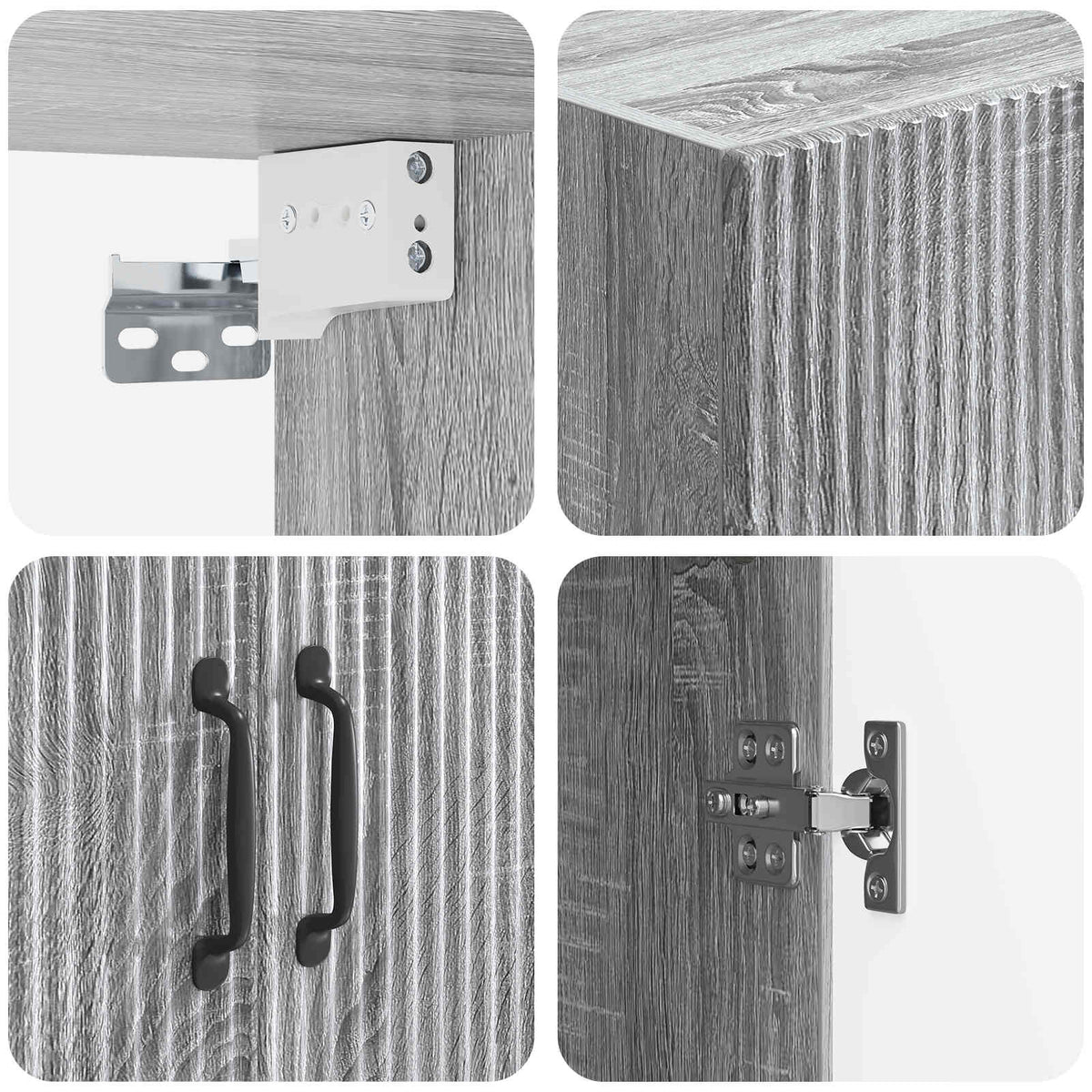 Cabinet Set 2 pcs Grey Sonoma Engineered Wood