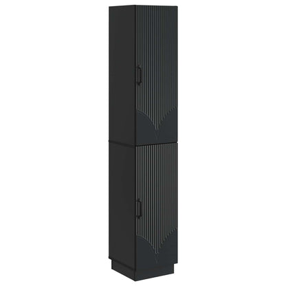 Cabinet Set 2 pcs Black Engineered Wood