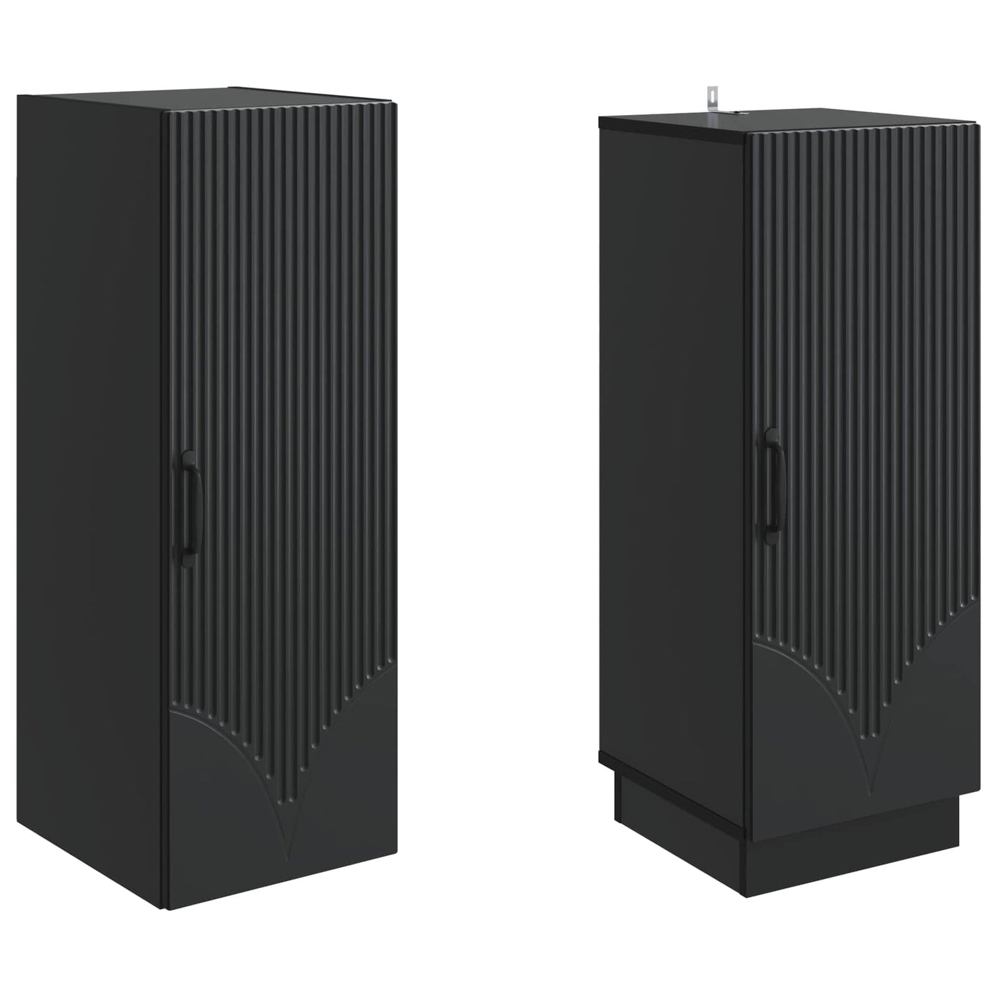 Cabinet Set 2 pcs Black Engineered Wood