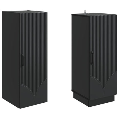 Cabinet Set 2 pcs Black Engineered Wood