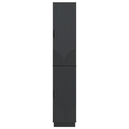 Cabinet Set 2 pcs Black Engineered Wood