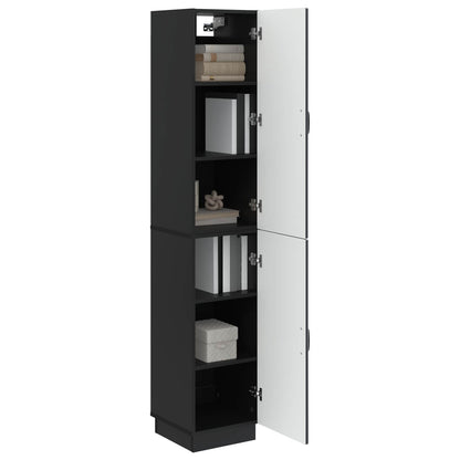 Cabinet Set 2 pcs Black Engineered Wood