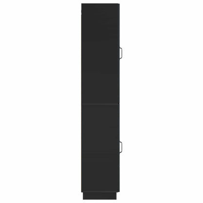 Cabinet Set 2 pcs Black Engineered Wood