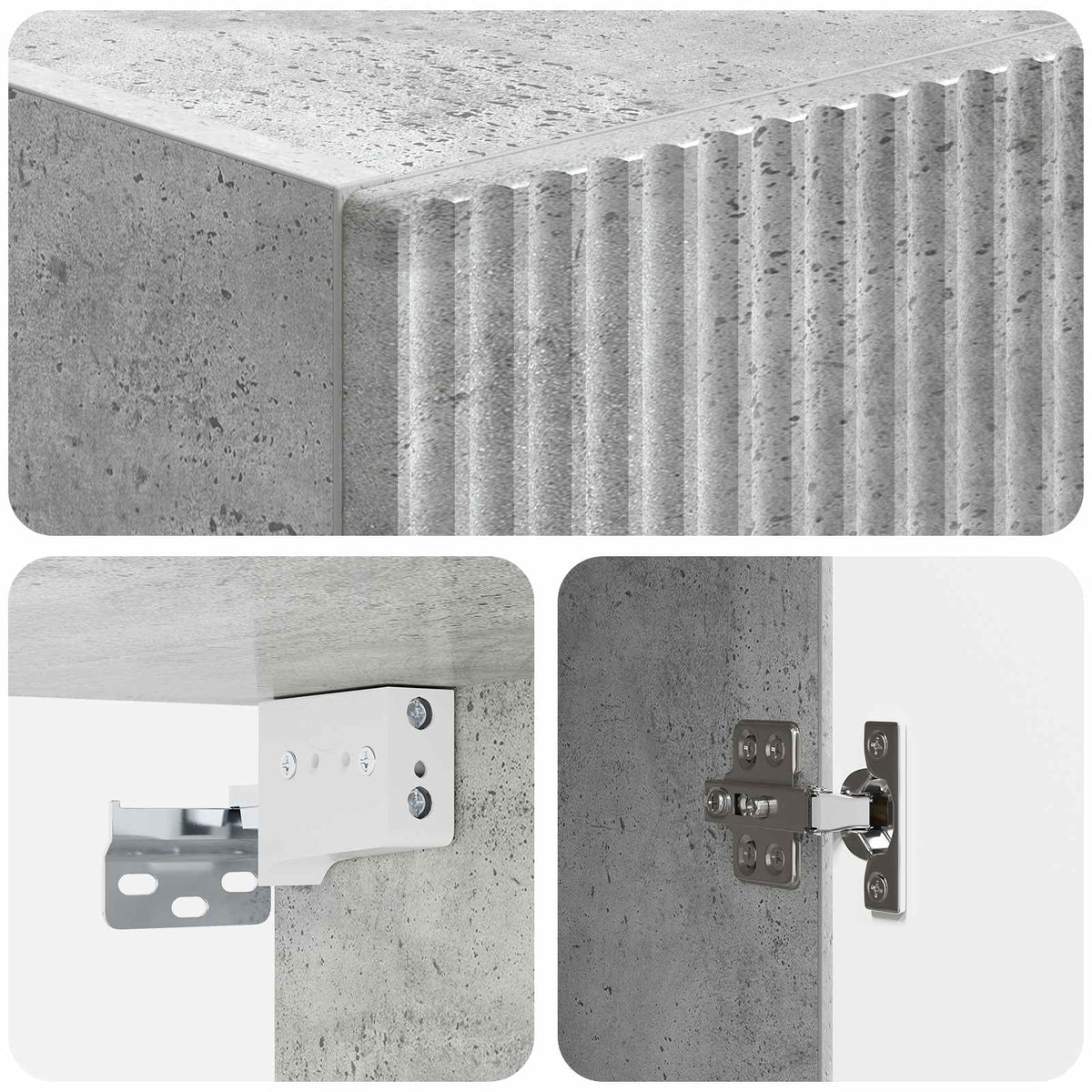 Cabinet Set 2 pcs Concrete Grey Engineered Wood