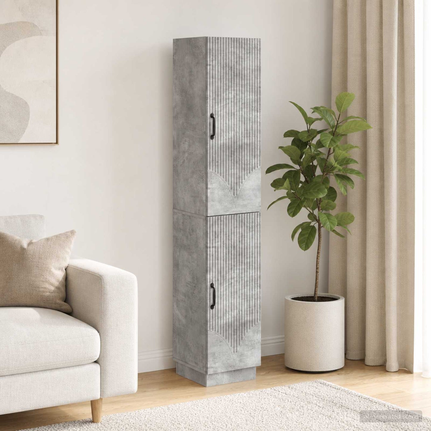 Cabinet Set 2 pcs Concrete Grey Engineered Wood