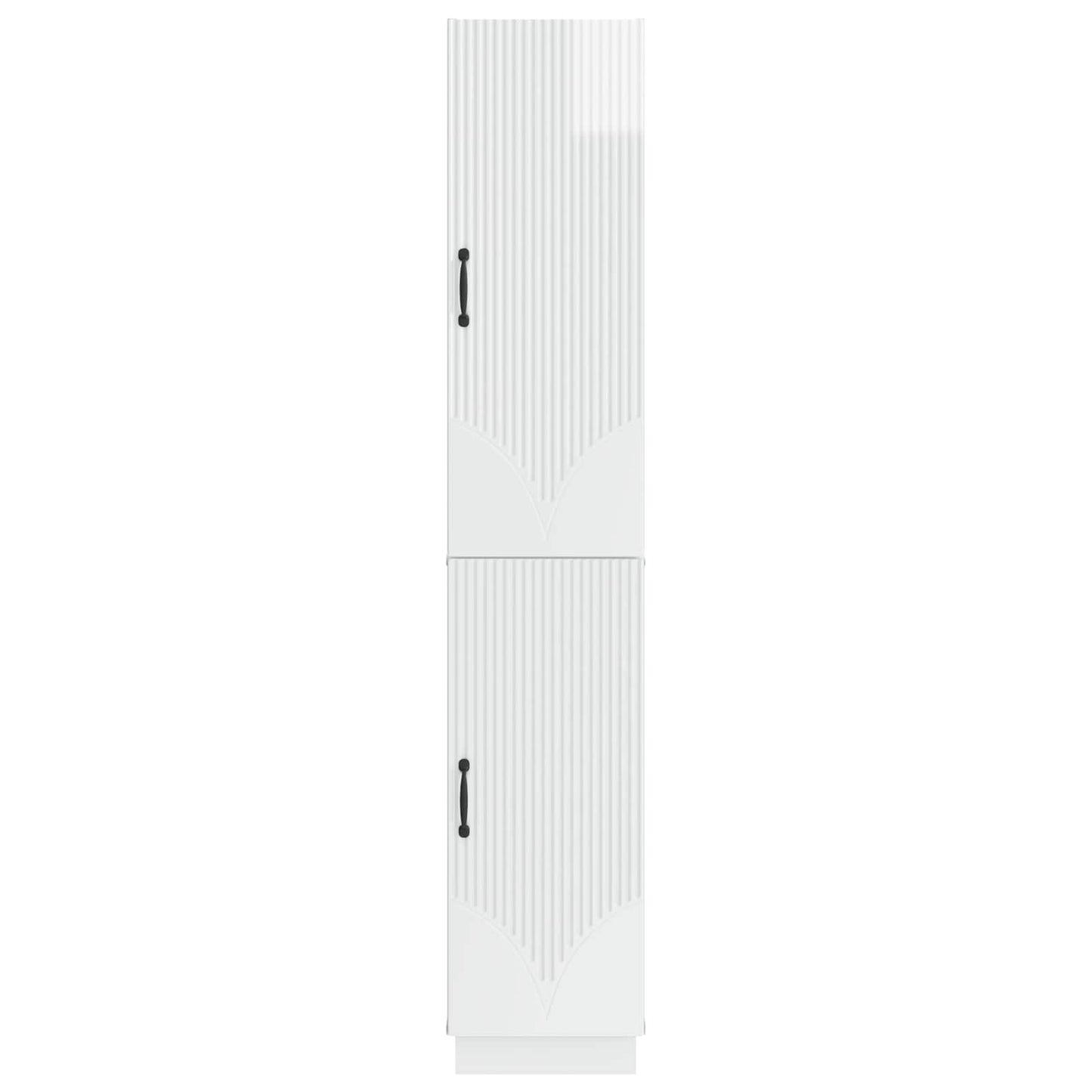 Cabinet Set 2 pcs High Gloss White Engineered Wood