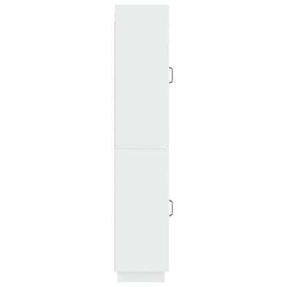 Cabinet Set 2 pcs High Gloss White Engineered Wood