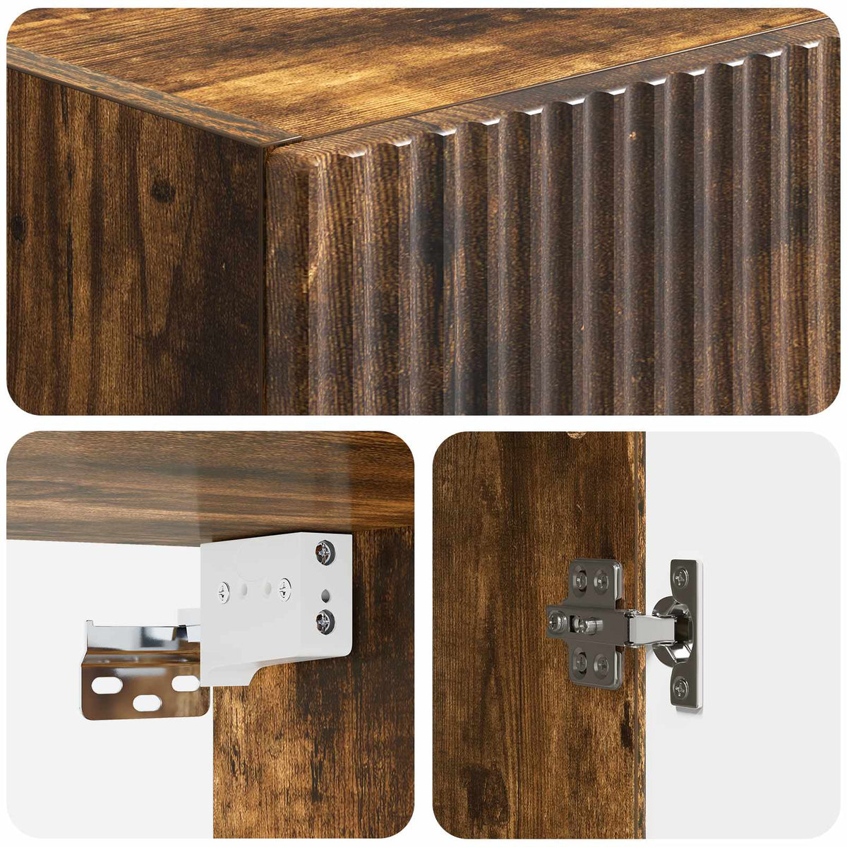 Cabinet Set 2 pcs Smoked Oak Engineered Wood