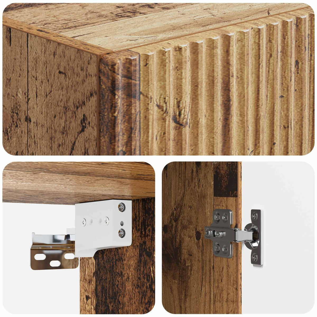 Cabinet Set 2 pcs Old Wood Engineered Wood