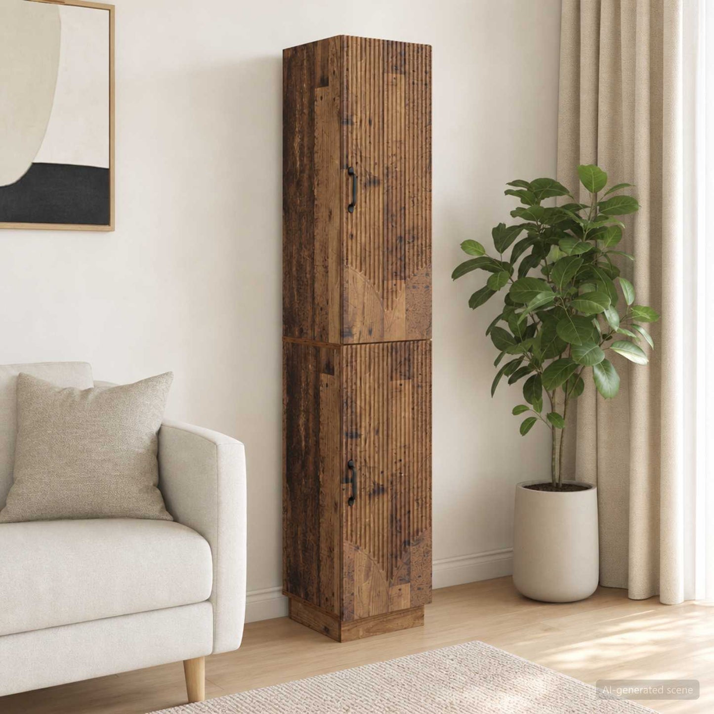 Cabinet Set 2 pcs Old Wood Engineered Wood