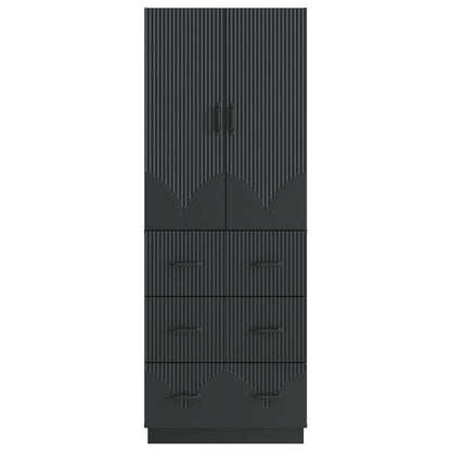 Cabinet Set 2 pcs Black 66 x 34.5 x 87 cm Engineered Wood