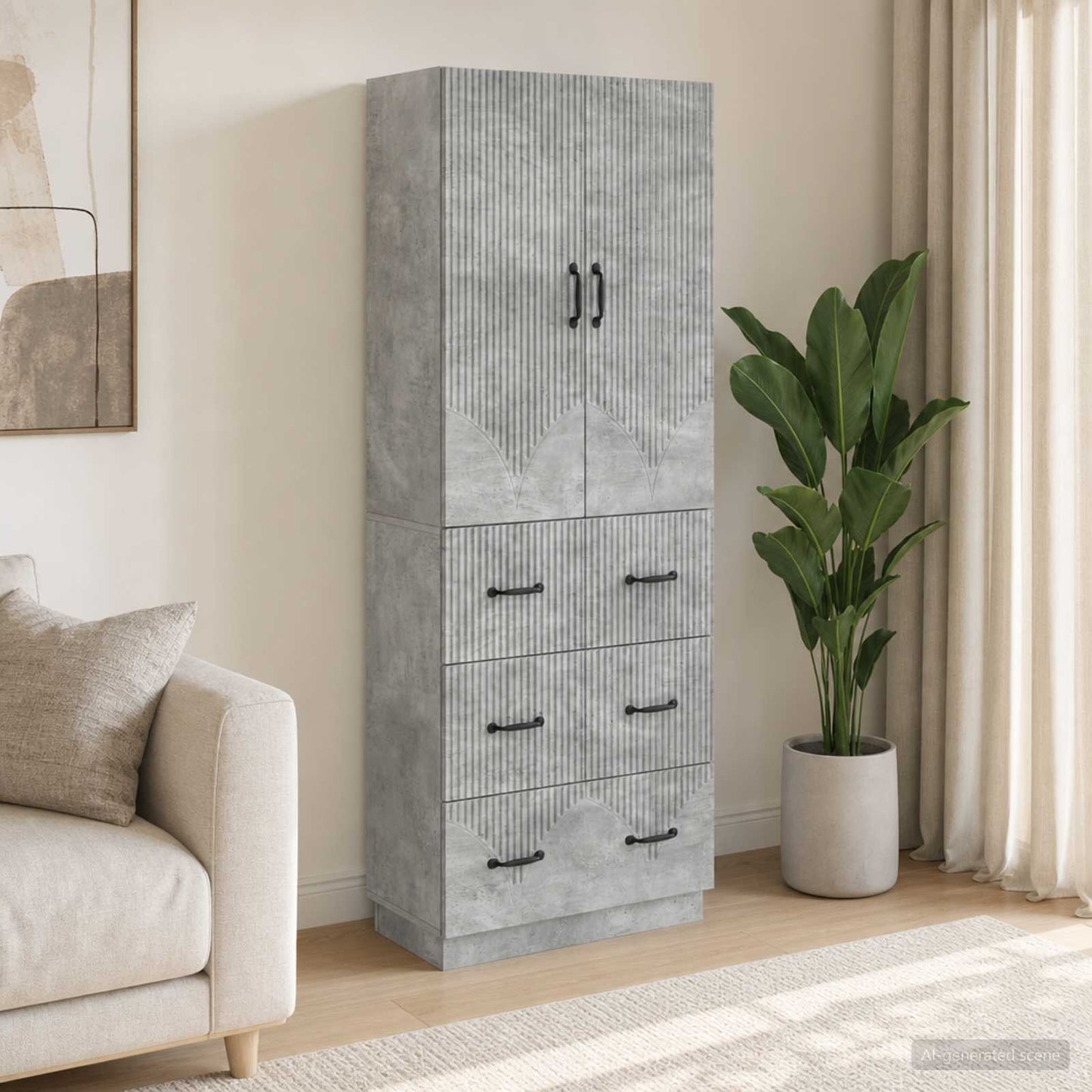 Cabinet Set 2 pcs 66 x 34.5 x 87 cm Engineered Wood