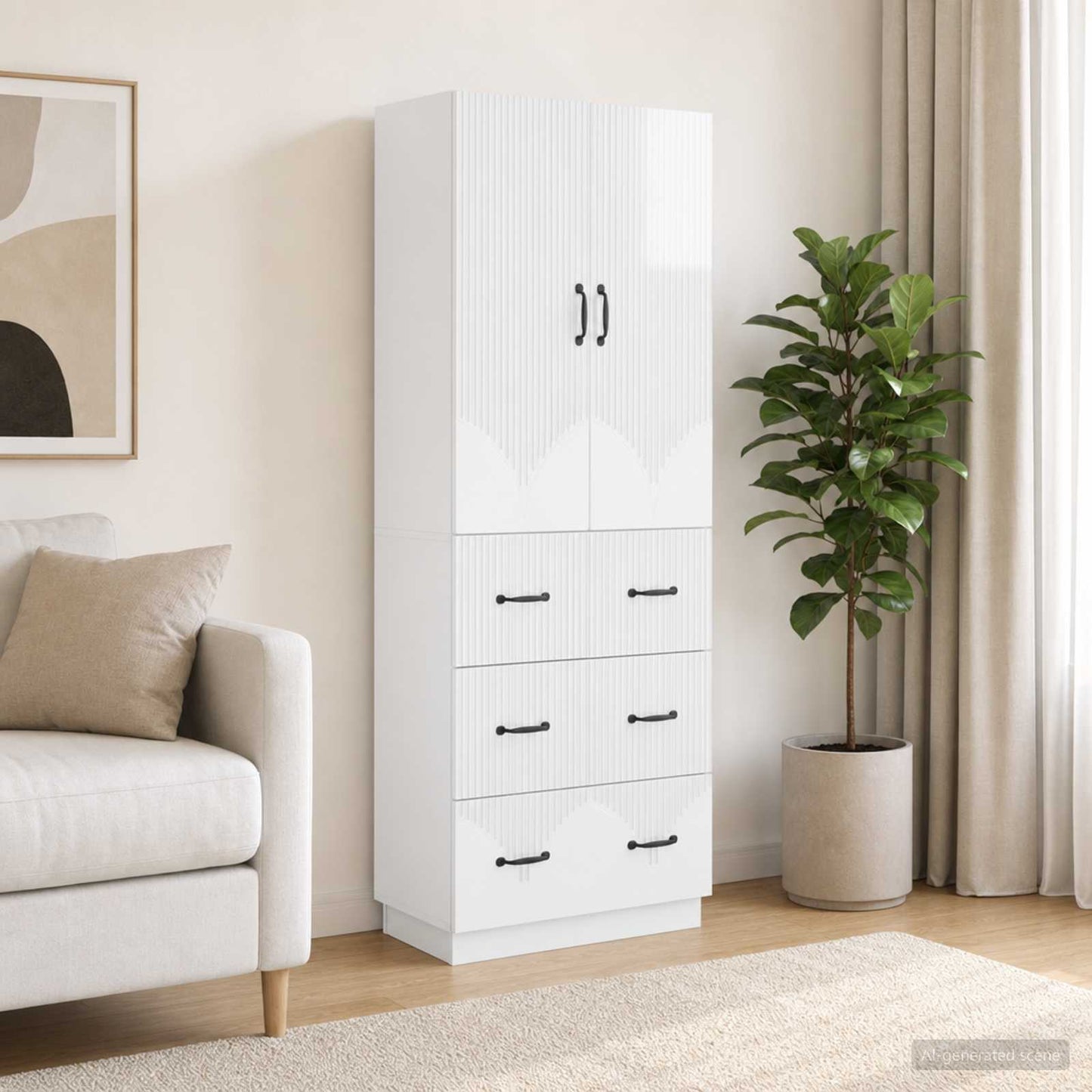 Cabinet Set 2 pcs 66 x 34.5 x 87 cm Engineered Wood